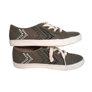 Jack Rogers | Olive Green | Canvas Lace-Up Sneakers | Size 7M